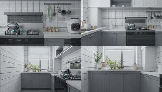 北欧家居厨房空镜合集高清在线视频素材下载