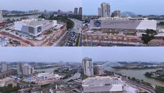 广州荔湾山姆会员店航拍素材高清在线视频素材下载