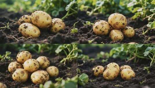 田地里的新鲜土豆高清在线视频素材下载