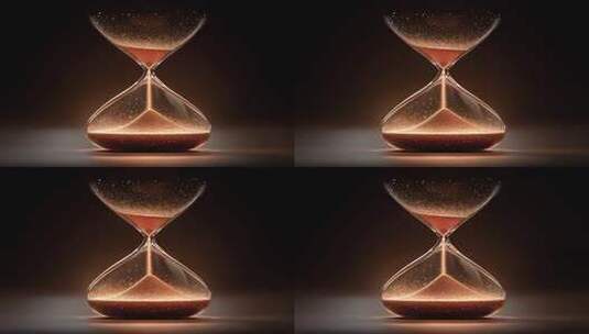 金色流沙缓缓流动于精美沙漏之中高清在线视频素材下载