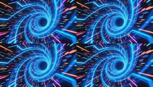 光速粒子冲击特效 穿梭时空片头 时光隧道高清在线视频素材下载