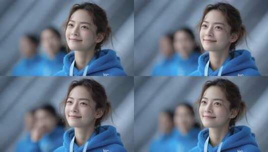 微笑女性团队展现企业积极向上精神高清在线视频素材下载