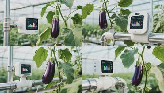 温室大棚蔬菜种植监测设备高清在线视频素材下载