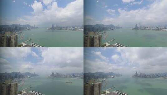 香港维多利亚港城市风光全景延时摄影高清在线视频素材下载