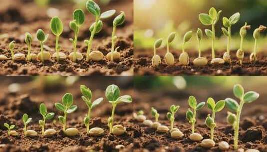 植物种子发芽生长过程高清在线视频素材下载