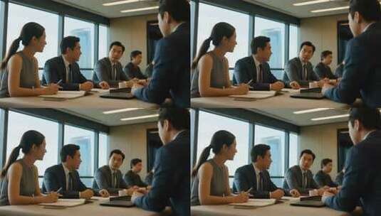 商务会议职场白领人士会议讨论沟通白领开会高清在线视频素材下载