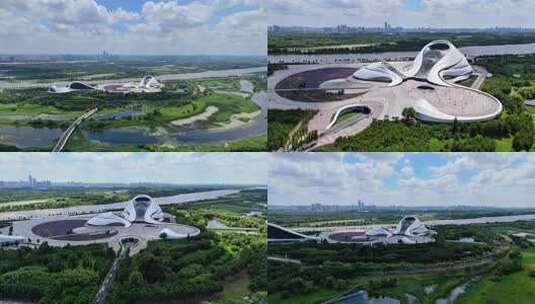 现代建筑空中俯瞰景观高清在线视频素材下载