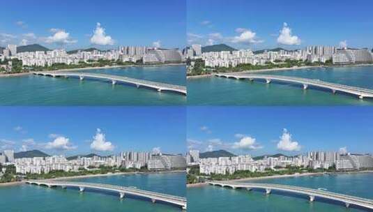 航拍海南三亚湾高清在线视频素材下载