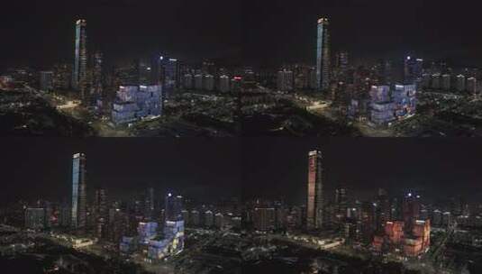深圳城市夜景航拍高清在线视频素材下载