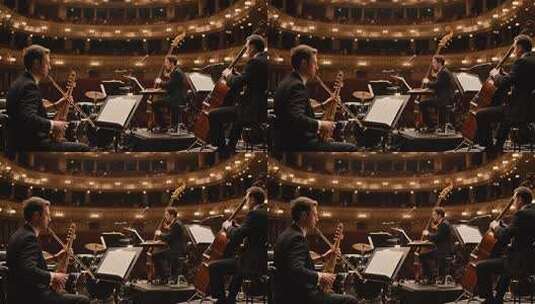 室内乐队演奏乐器画面高清在线视频素材下载