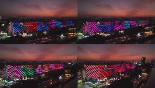 中国广东省广州市番禺区渔人码头高清在线视频素材下载