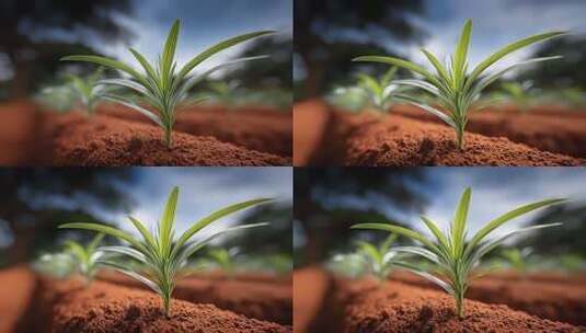 破土而出的小苗展现勃勃生机高清在线视频素材下载