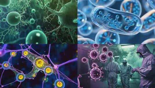 细胞病毒医学生物微观模型合集高清在线视频素材下载