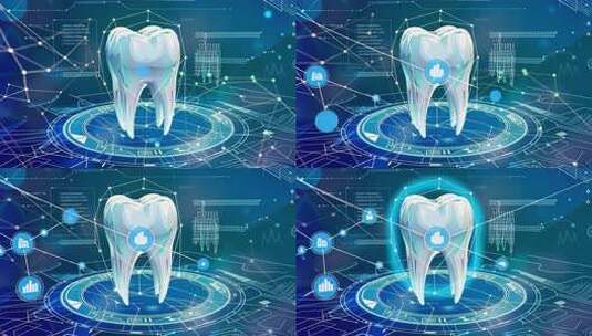 牙齿医疗科技数据分析高清在线视频素材下载