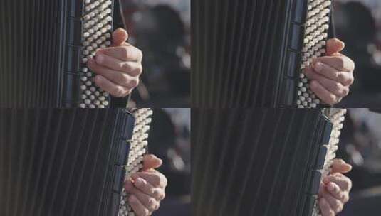 手风琴演奏的手指特写高清在线视频素材下载