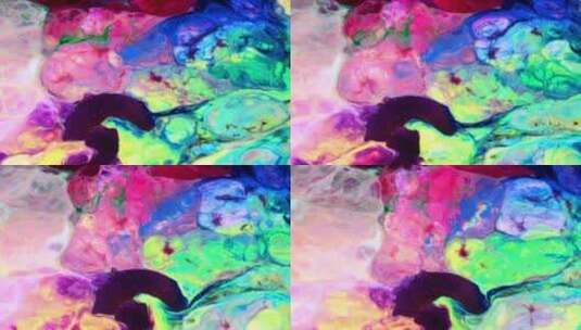 彩色混合气泡流动动画高清在线视频素材下载
