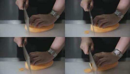 厨娘切红薯片 (4)高清在线视频素材下载