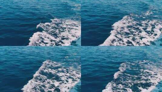 一艘快艇在海上溅起浪花高清在线视频素材下载