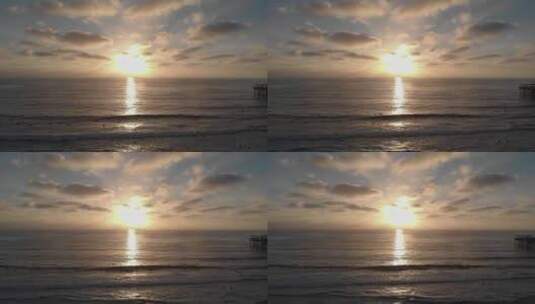欣赏日落时的海滩高清在线视频素材下载