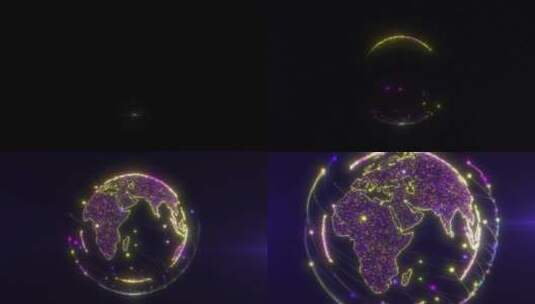 太空中彩色的地球仪高清在线视频素材下载