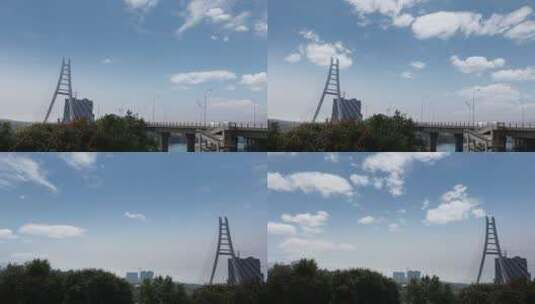 中方大桥白云高清在线视频素材下载