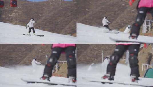 实拍滑雪高清在线视频素材下载