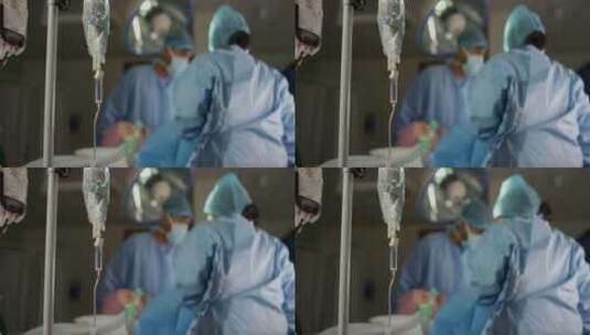 在手术中输液的特写高清在线视频素材下载
