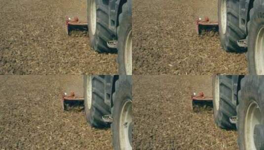 拖拉机耕作土壤高清在线视频素材下载