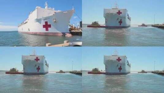 海军医院轮船特写高清在线视频素材下载