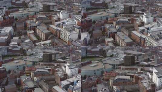 航拍利物浦市中心的建筑物高清在线视频素材下载
