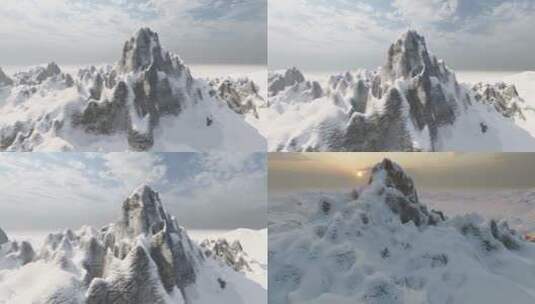 冬天雪山高清在线视频素材下载