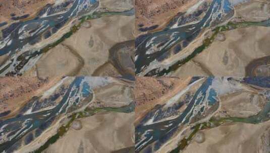 河流河床视频青藏高原江河源头上游河流高清在线视频素材下载