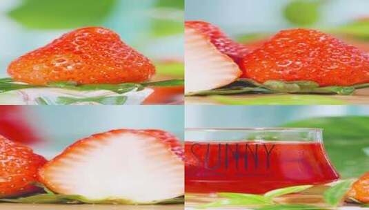 牛奶草莓高清在线视频素材下载