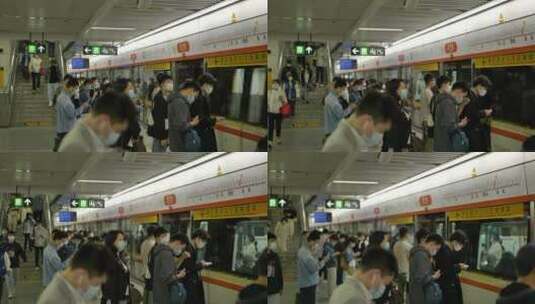 杭州地铁人流高清在线视频素材下载
