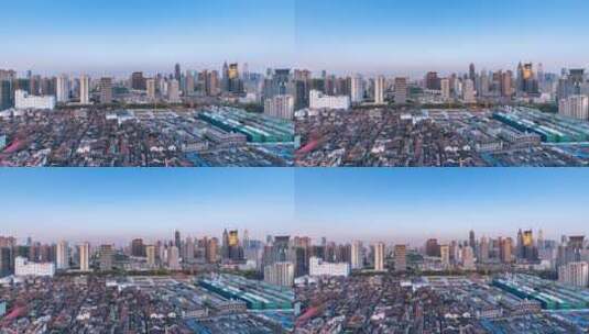 上海城市风光清晨延时高清在线视频素材下载