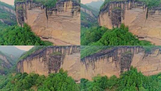 武夷山一线天悬崖茶园高清在线视频素材下载