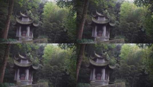 杭州飞来峰韬光寺建筑风景高清在线视频素材下载