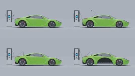 新能源汽车充电高清在线视频素材下载
