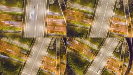 城市高架桥立交车流航拍8K延时高清在线视频素材下载