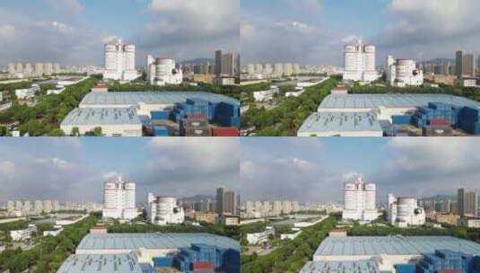 宁波北仑区全景厂房工业贸易区4K航拍原素材高清在线视频素材下载