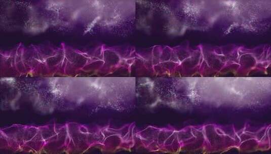 紫色唯美粒子线条波纹高清在线视频素材下载