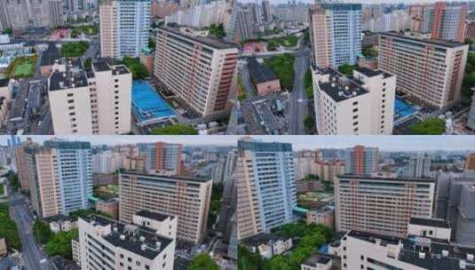 上海市第六人民医院延时航拍高清在线视频素材下载