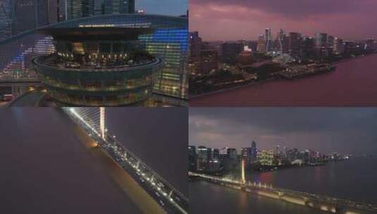 杭州城市阳台 大剧院 西兴大桥 洲际酒店高清在线视频素材下载