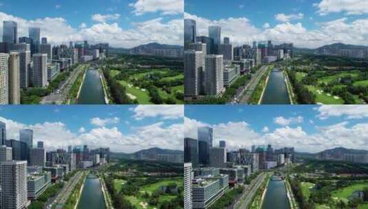 广东深圳大沙河南山科技园航拍素材直推镜头高清在线视频素材下载