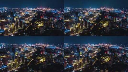 重庆全景夜景延时高清在线视频素材下载