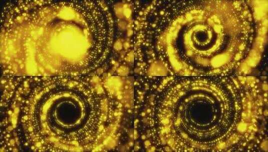 金色漩涡抽象空间粒子背景素材 光效粒子高清在线视频素材下载