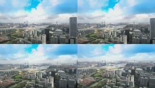 上海西岸商业区与前滩国际商务区高清在线视频素材下载