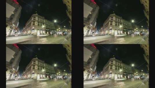 米兰城市夜景延时素材高清在线视频素材下载