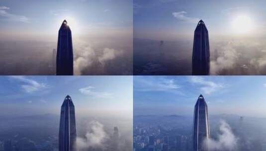 深圳平安金融中心大厦航拍高清在线视频素材下载