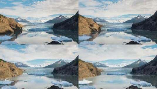 雪山雾凇冰川河流延时高清在线视频素材下载